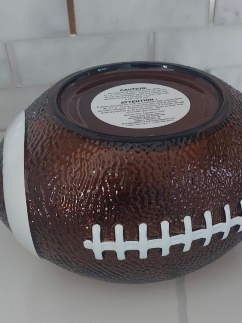 SOLD OUT Bath & Body Works FOOTBALL 3-Wick Candle Holder